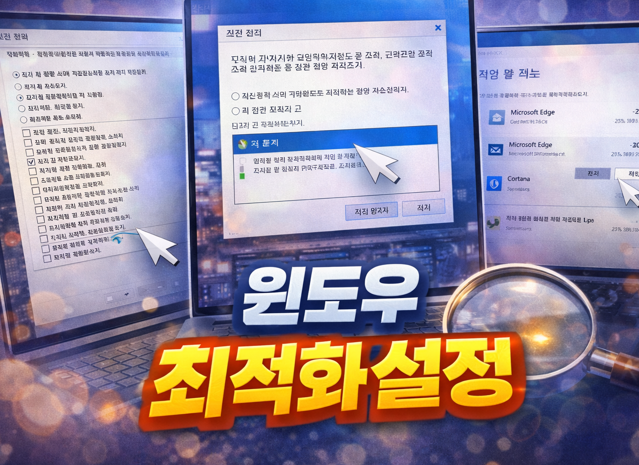 윈도우 최적화 관련 사진