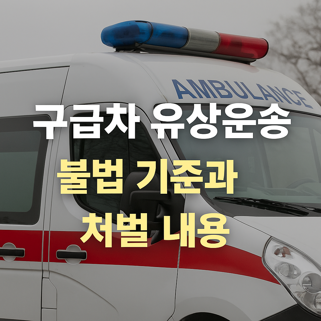 구급차 유상운송 불법 기준과 처벌 내용