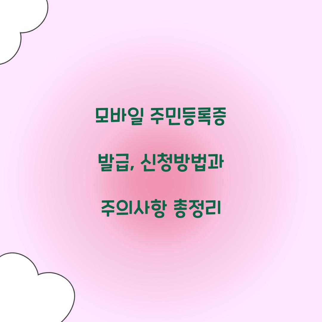 모바일 주민등록증 발급
