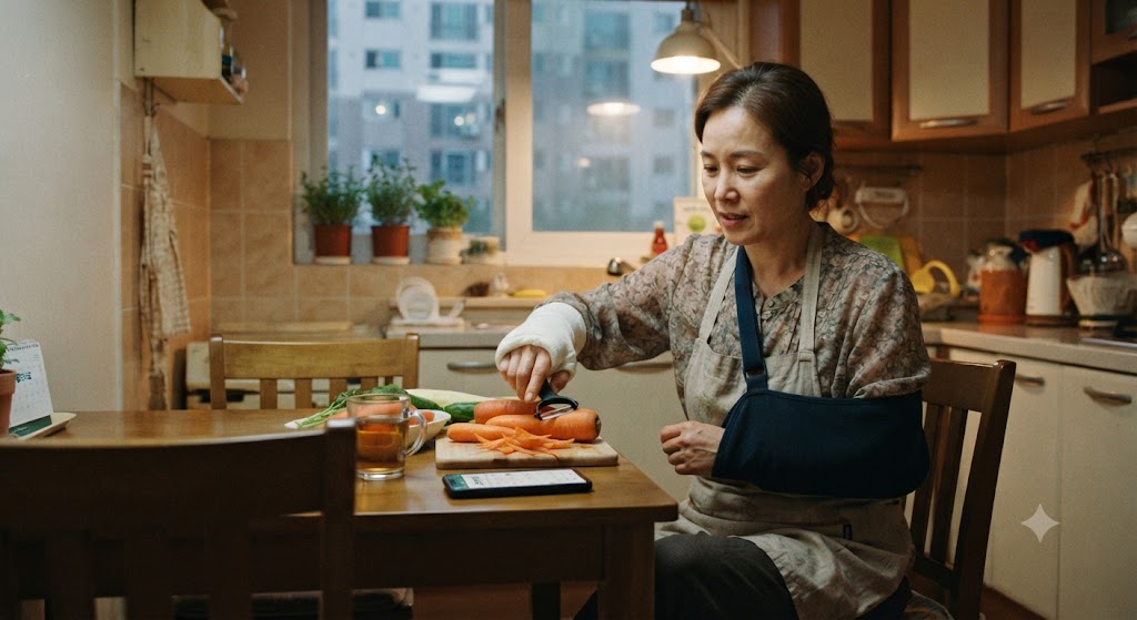 갑작스러운 부상으로 의료지원이 필요한 주부