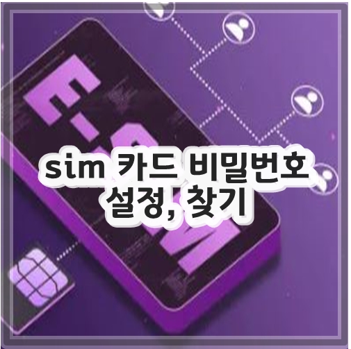 sim 카드 비밀번호 설정, 찾기