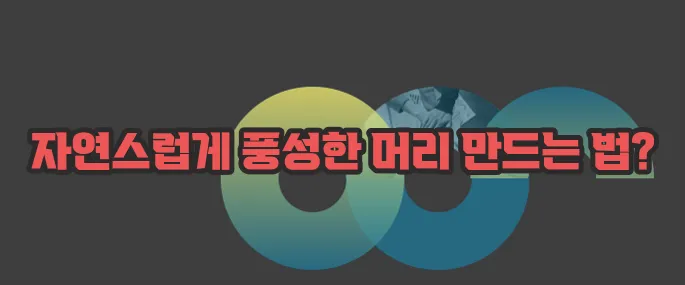 머리숱 많아지는 법 자세히 알아볼게요