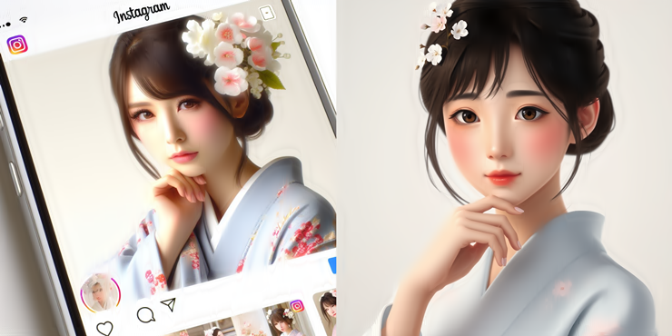 AI 이미지 설명과 이미지 재생성 결과 비교