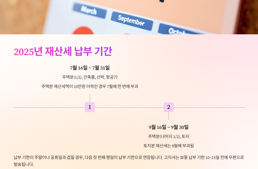 2025 재산세 납부기간