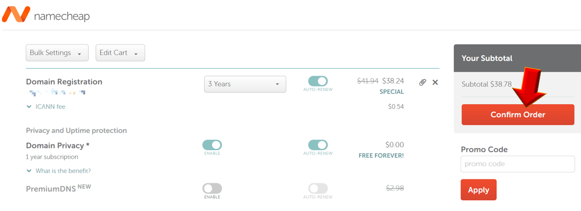 도메인-만기-기간-선택-후-주문-확인-누르기