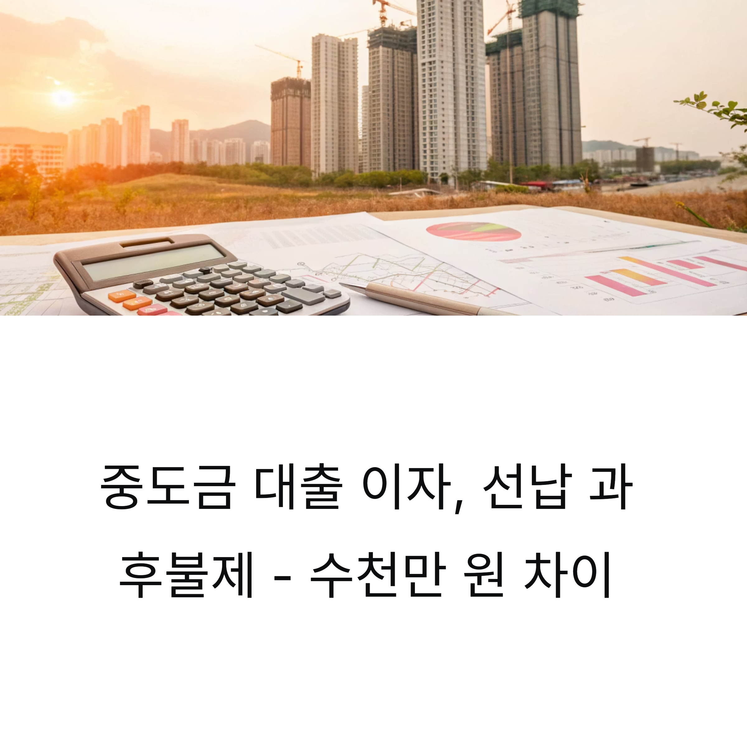 중도금 대출 이자, 선납이 좋을까? 후불제가 좋을까? 5분 이해 가이드