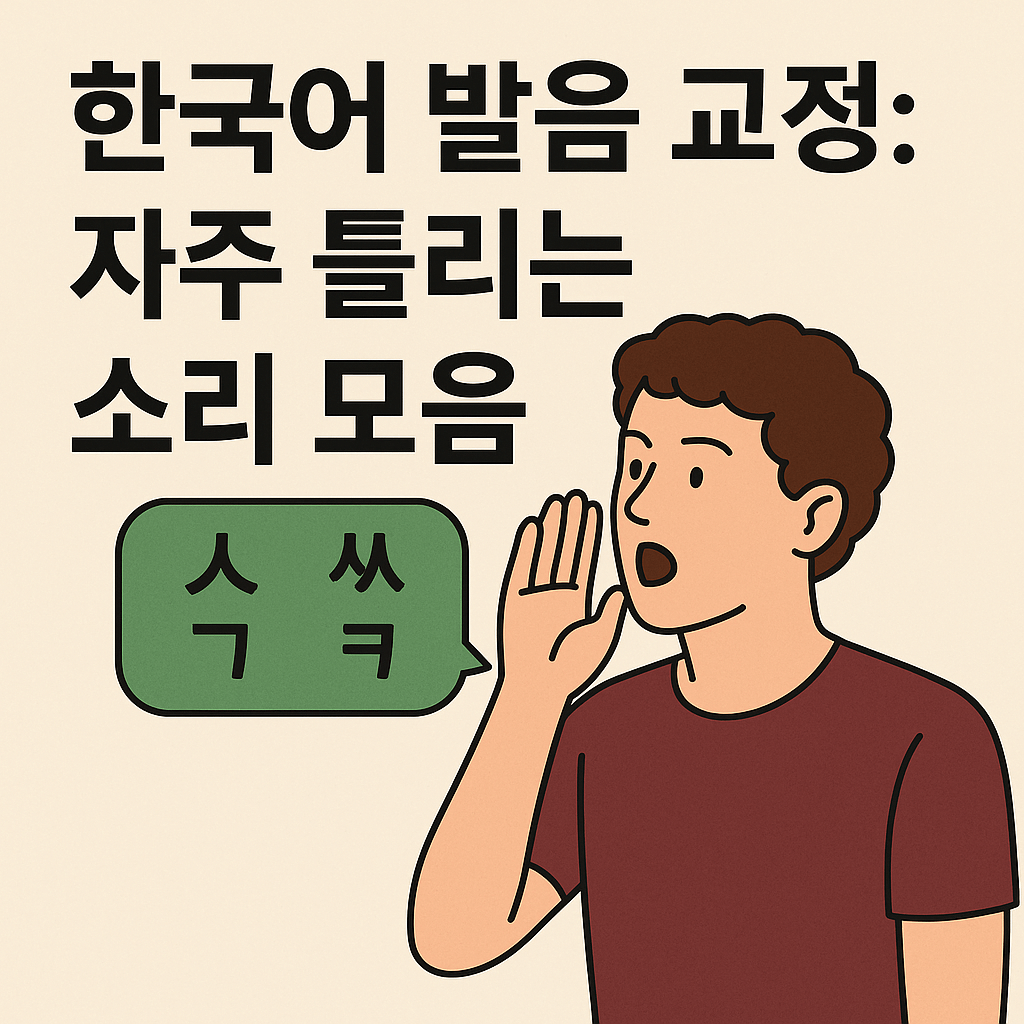 한국어 발음을 연습하는 외국인 학습자의 모습