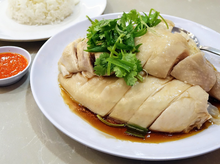 싱가포르 음식 하이난 치킨라이스 사진