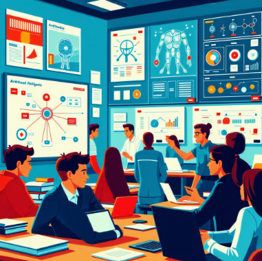 AI 공부법을 배우고 공부하고 있는 학생