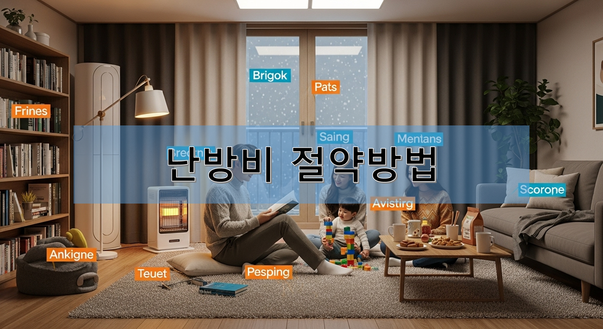 따뜻한 집에서 화목하게 시간을 보내는 가족