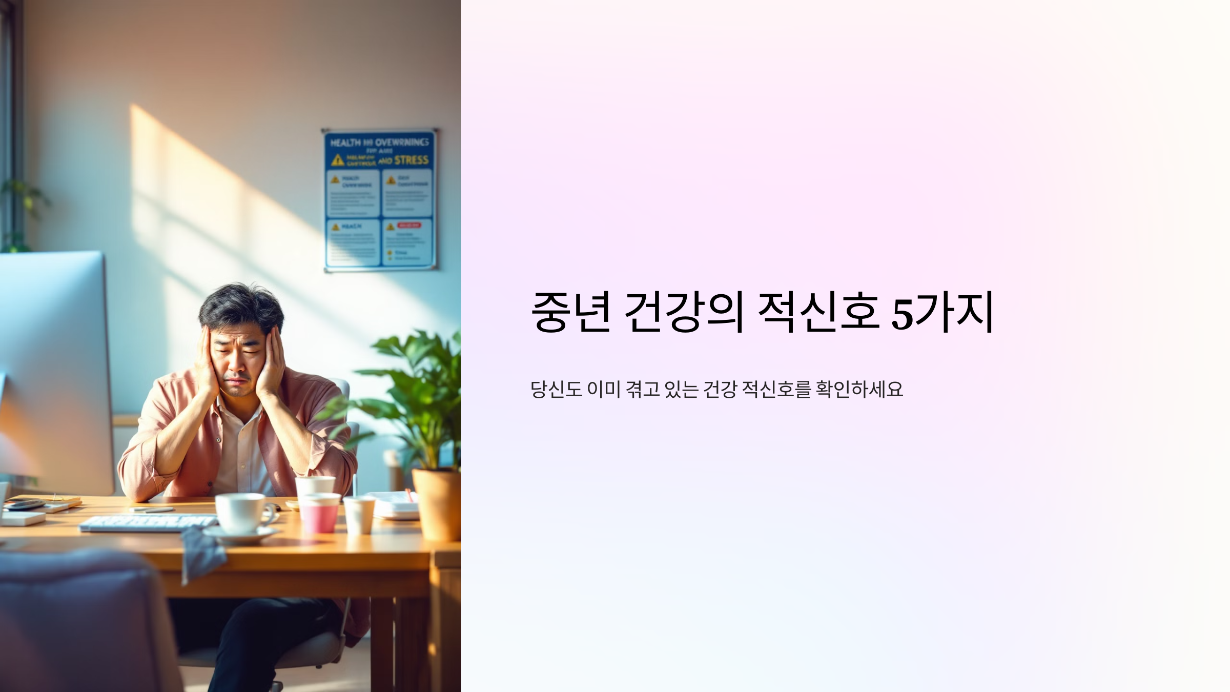 중년 건강의 적신호 5가지 당신도 이미 겪고 있다?