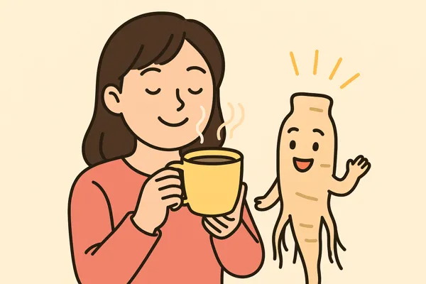 황기차를 마시며 건강 챙기는 여성