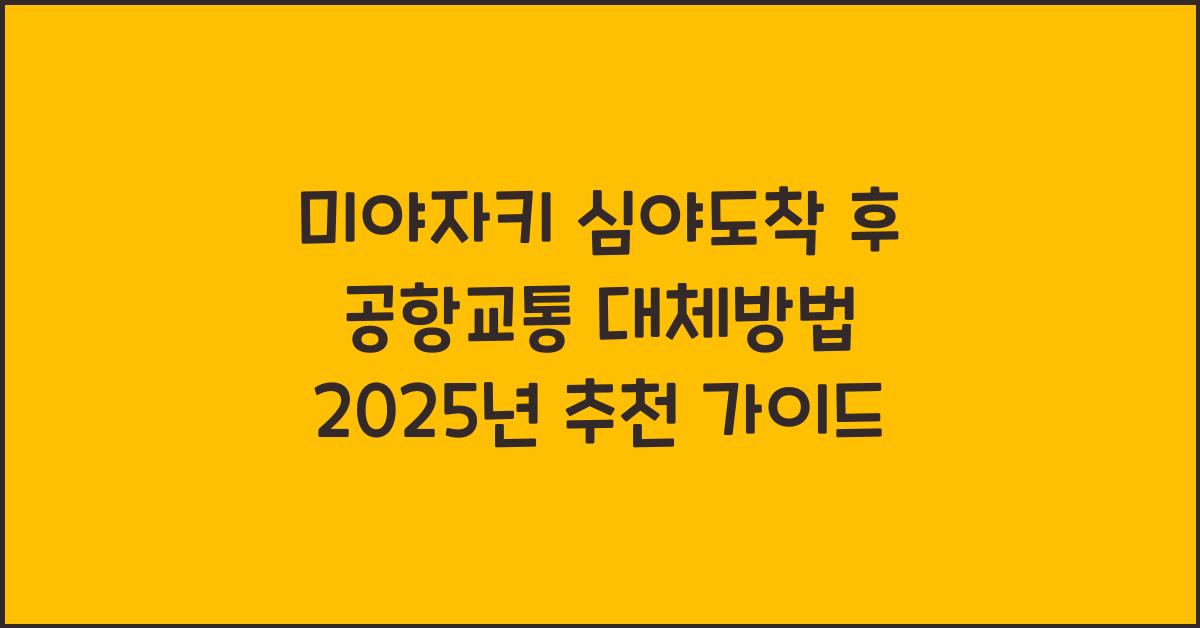미야자키 심야도착 공항교통 대체방법