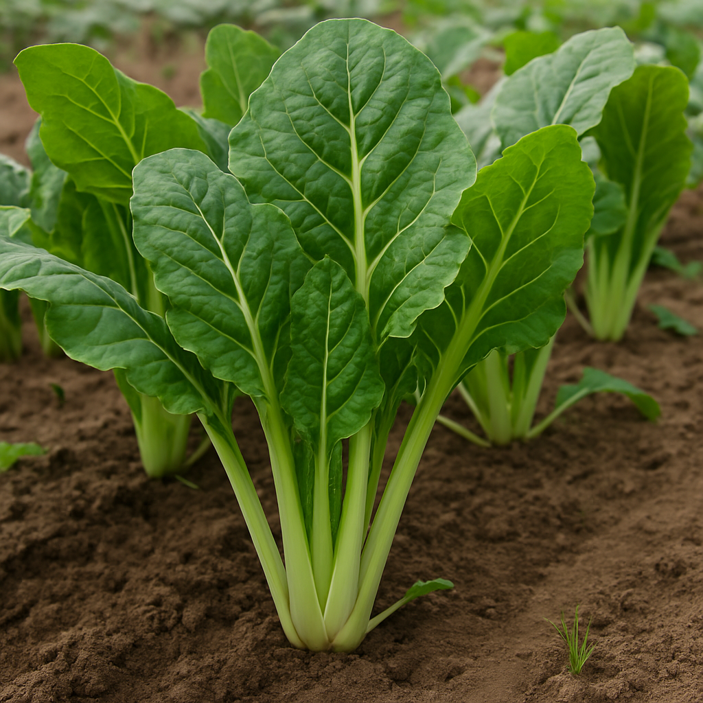 밭에서 자라고있는 청경채