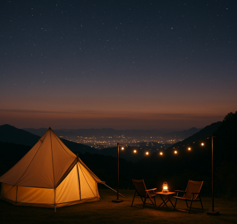 야경이 예쁜 캠핑 관련 사진