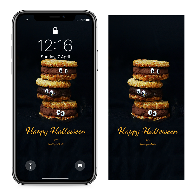 08 할로윈 쿠키 다크 C - Happy Halloween 아이폰귀여운배경화면