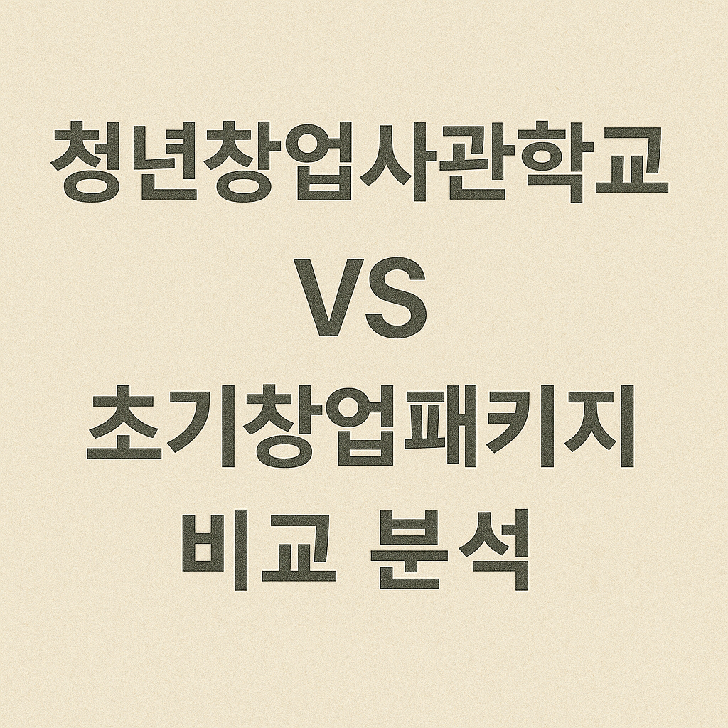 청년창업사관학교 vs 초기창업패키지 비교 분석