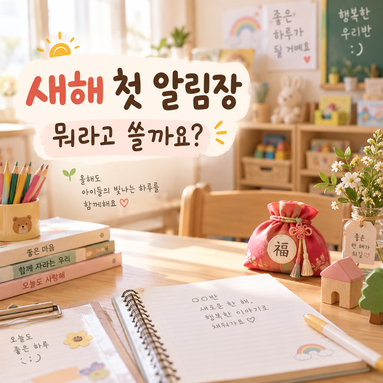 새해 첫 알림장, 행복한 우리반