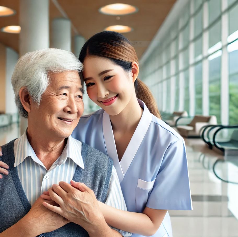 요양보호사 취업해 근무하는 사진