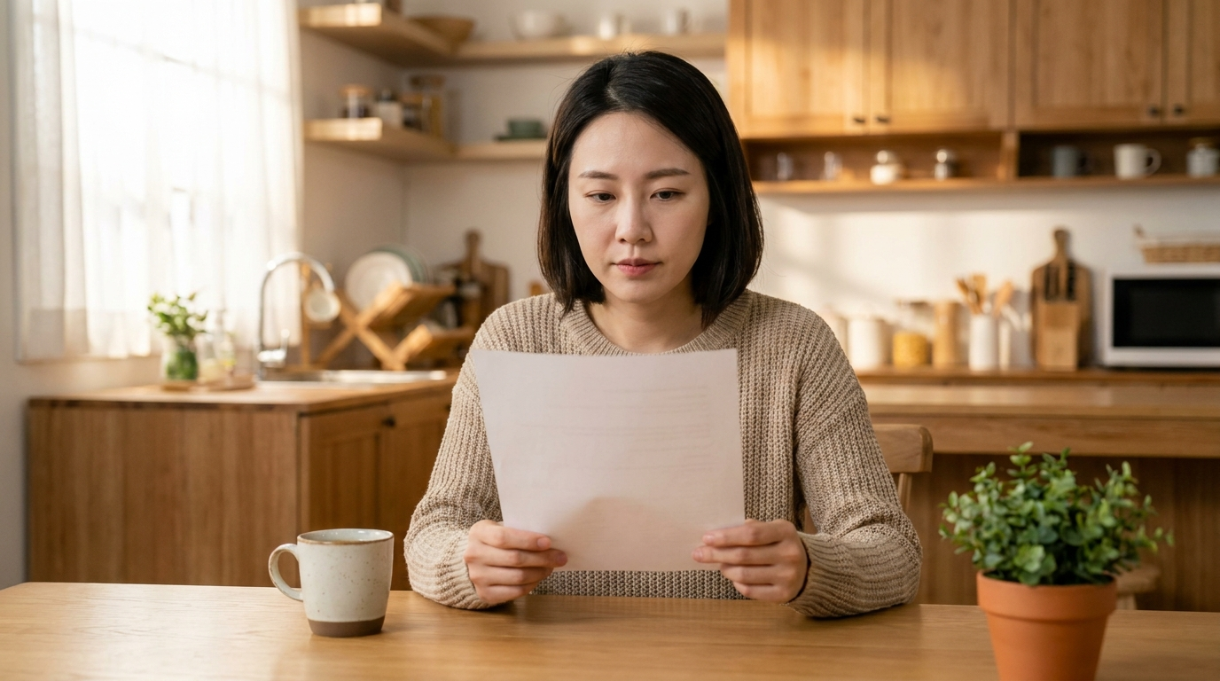 어린이집 원비 고지서 확인하는 부모