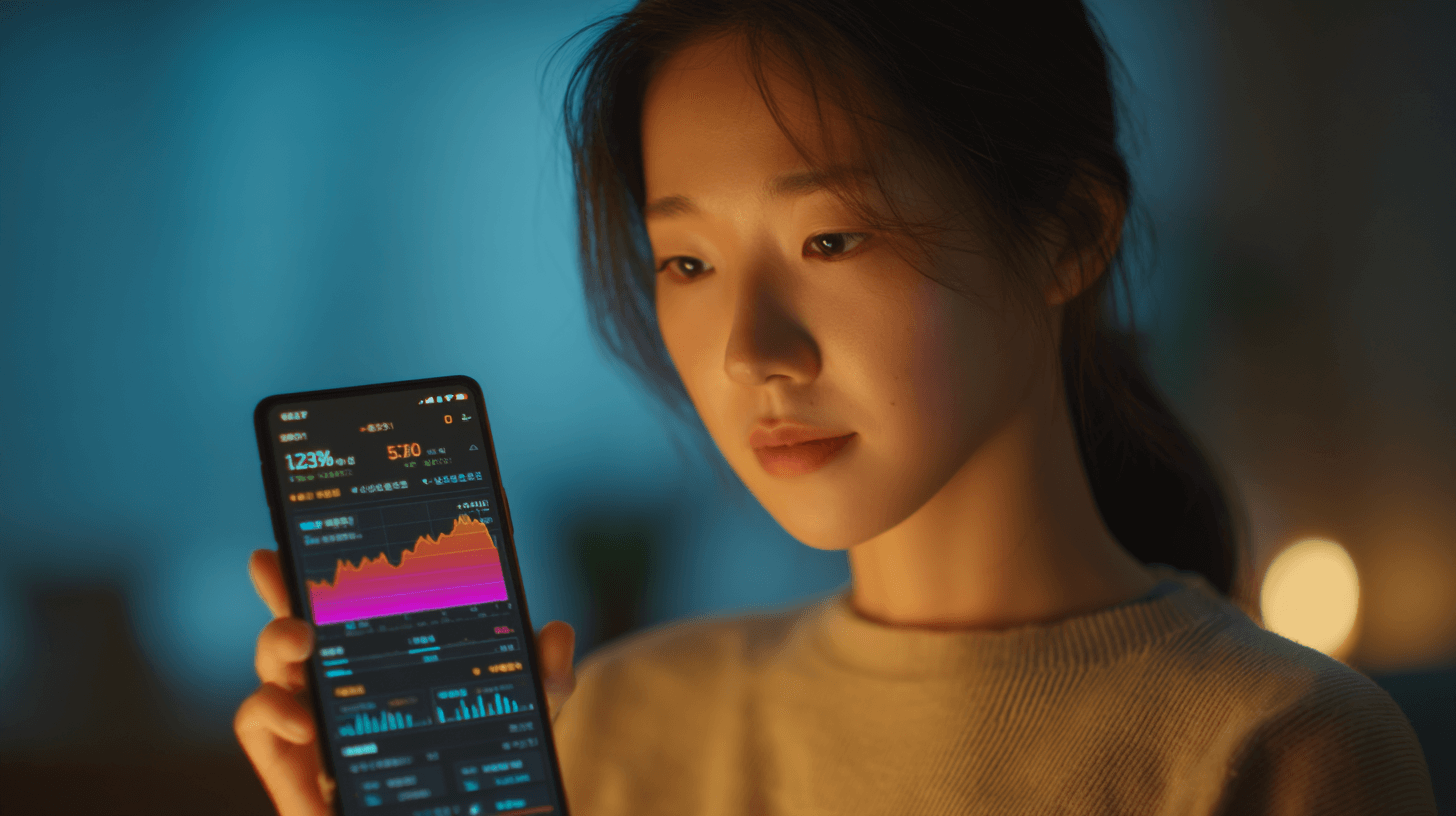 핸드폰-주식-차트를-보고-있는-사람