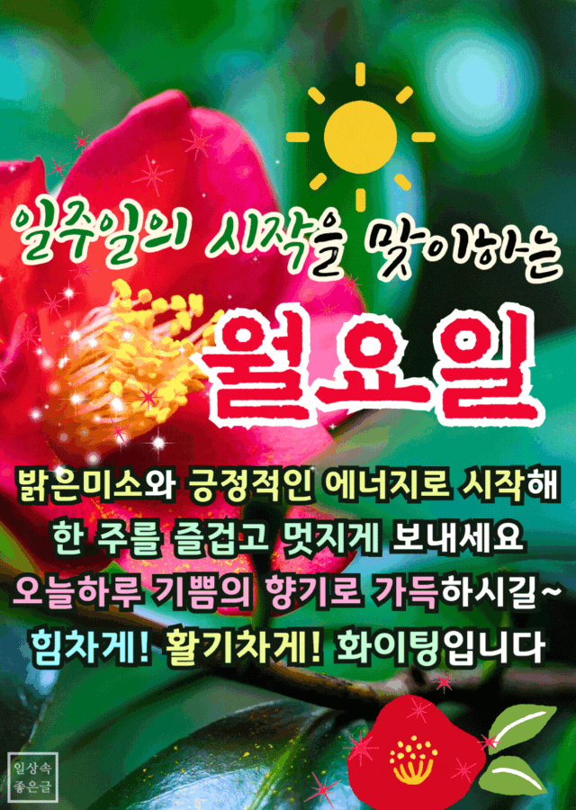 월요일 활기찬 시작 인사 이미지 - 밝은 미소와 긍정 에너지로 시작하는 한 주