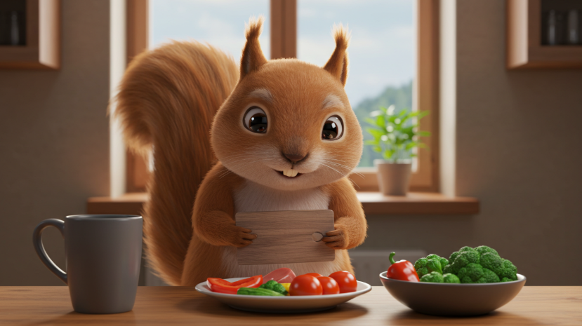 건강식 먹는 나이드신 다람쥐