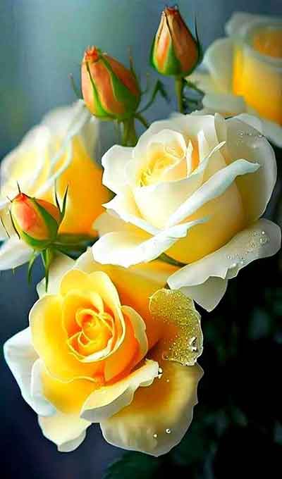 노란장미 꽃송이