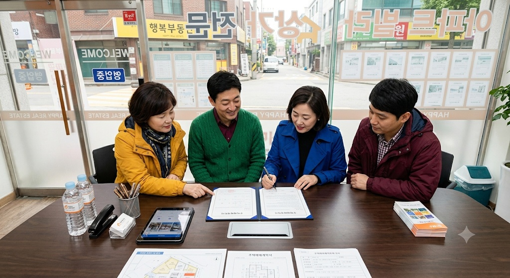 부동산 계약서 작성중