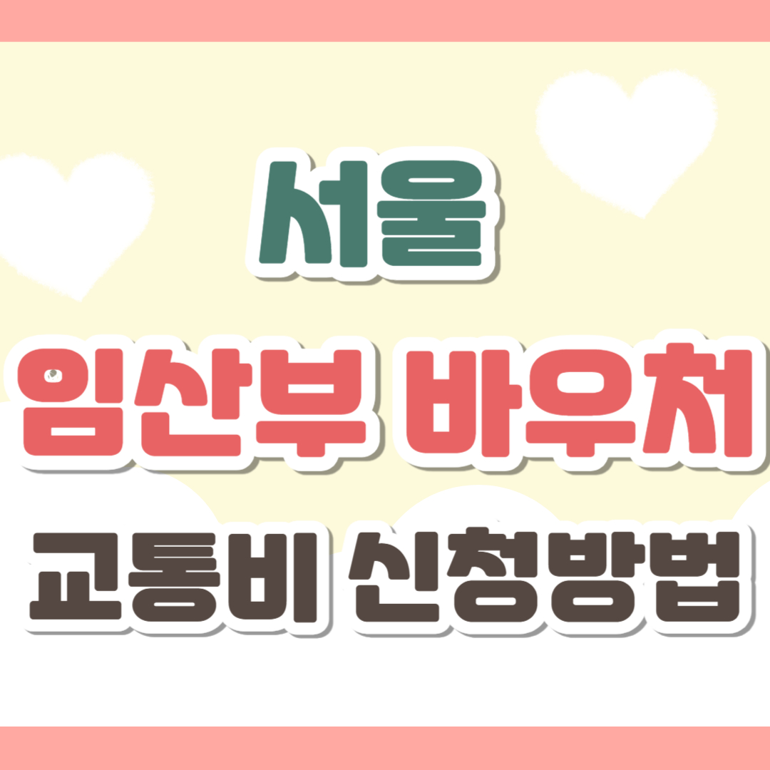 서울 임산부 바우처로 교통비 최대 10만원 절약는 방법