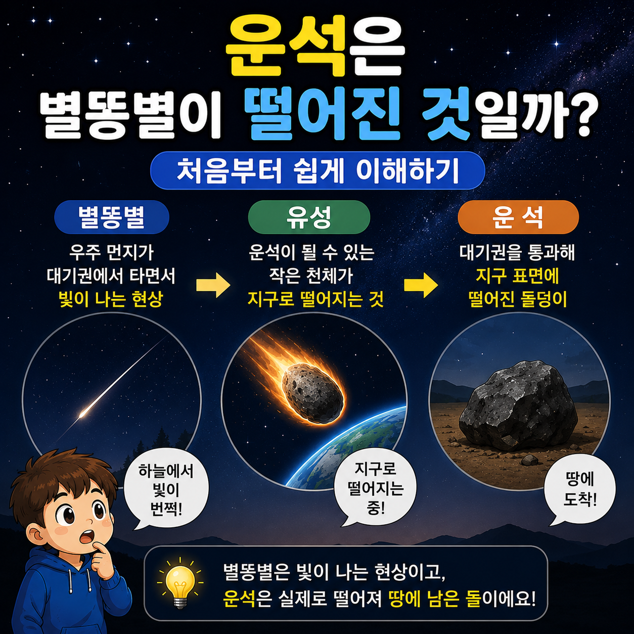 운석은 별똥별이 떨어진 것일까