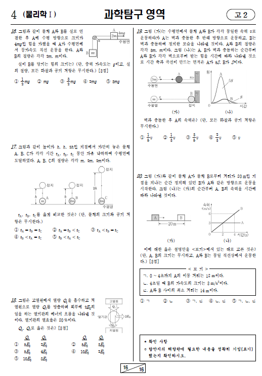 2022-3월-고2-모의고사-물리학 1-기출문제-다운