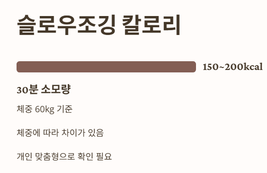 슬로우조깅 칼로리