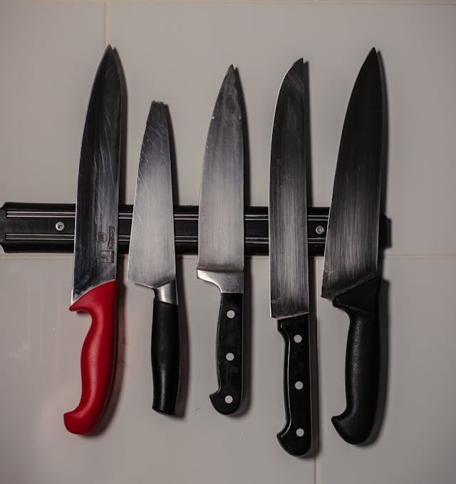 좁은 주방 칼걸이