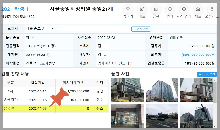 경매 취하 취소 기각