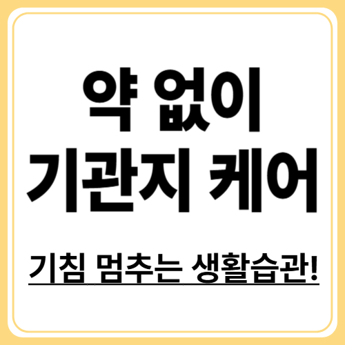 만성기관지염 자연치료법 총정리, 약 없이 완화 가능한 생활 속 관리 팁