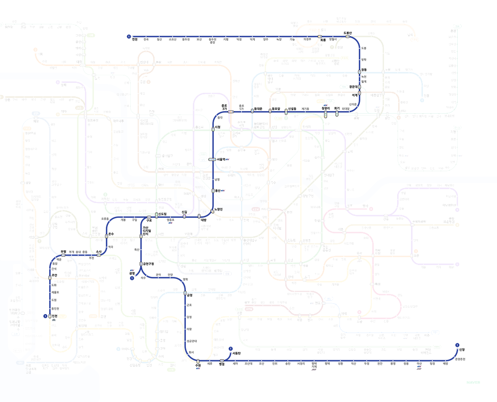 서울지하철노선도 크게보기 어플 다운로드