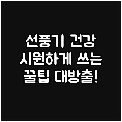선풍기 사용 설명서: 건강하게 시원함..