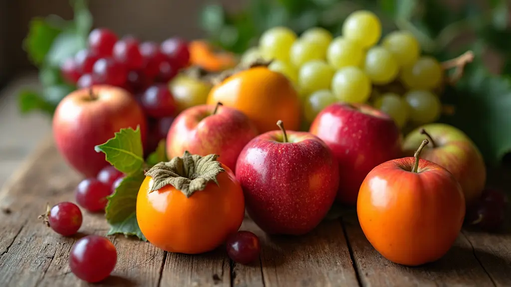 달성군 특산물 , 감, 사과,포도 그림