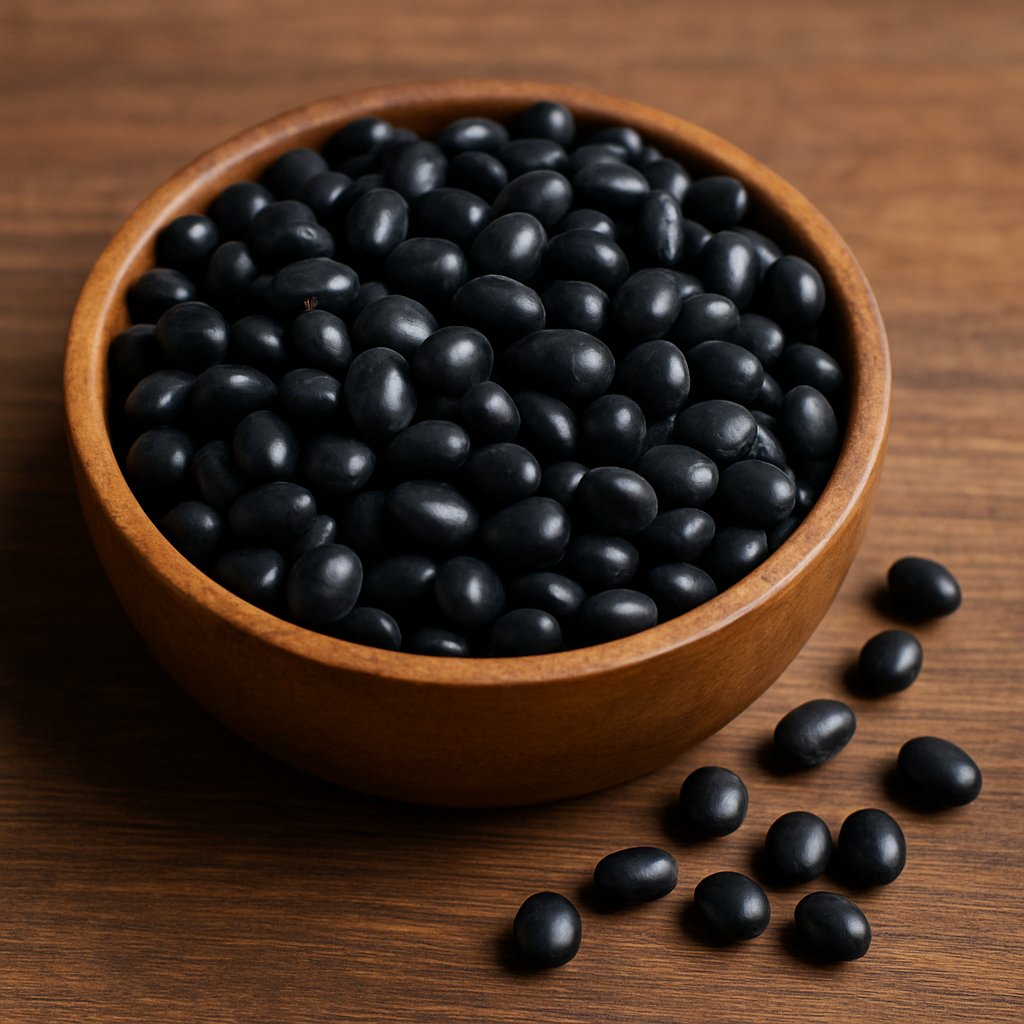나무그릇에 검은콩이 담겨있는이미지 출처/직접제작이미지 ChatGPT