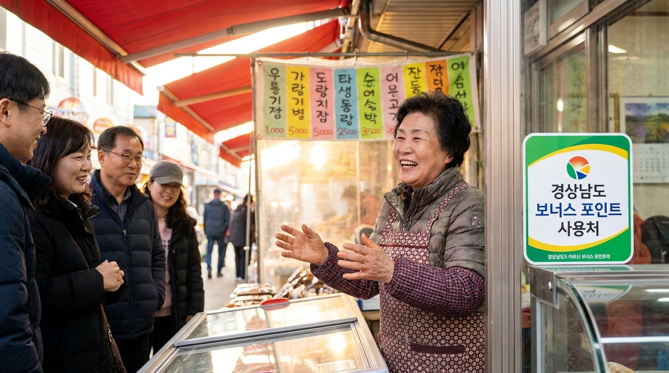 소상공인 가산점 혜택을 받는 경남 자영업 사장님의 모습