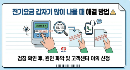 전기요금 과다 청구 해결 방법 안내 인포그래픽