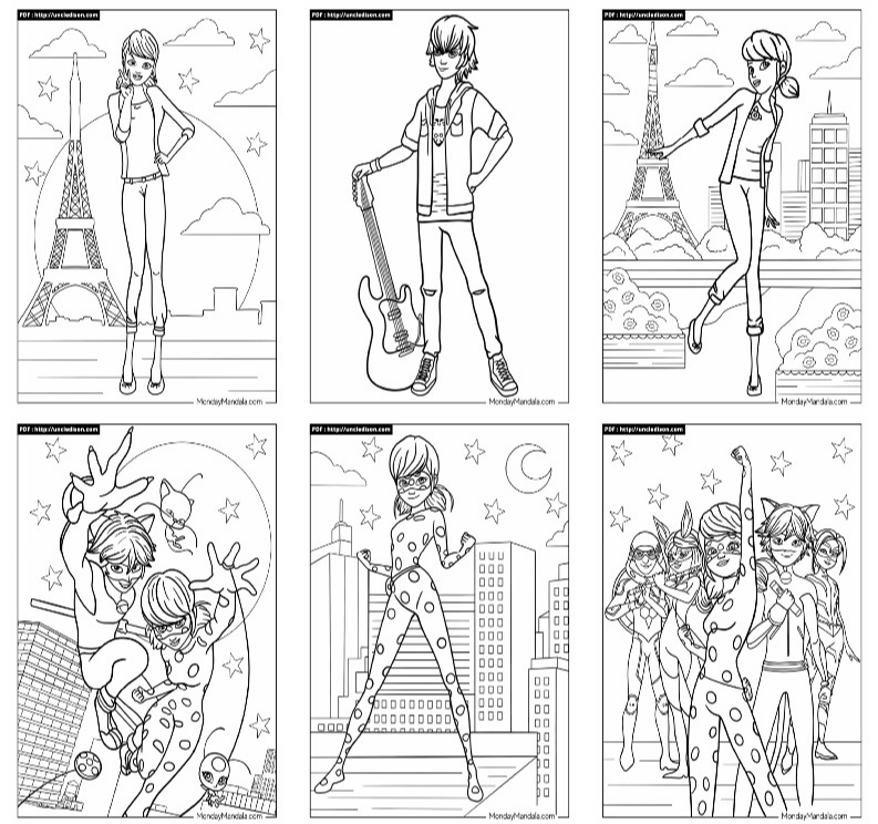 레이디버그 색칠공부 도안