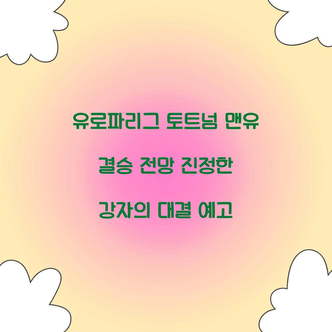 유로파리그 토트넘 맨유 결승
