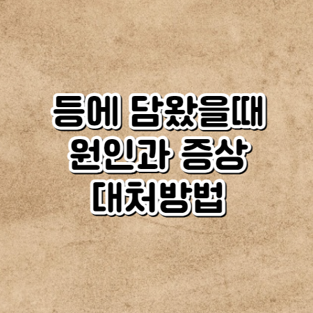 등에 담이결릴때 푸는방법 (등 통증 원인과 증상)