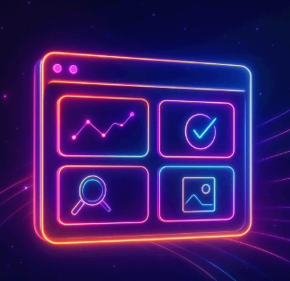 그록 AI의 기능을 힙한 아이콘으로 상징적으로 나타낸 이미지.