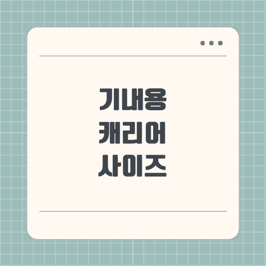 기내용 캐리어 사이즈 (전세계 항공사별 2024년 업데이트)