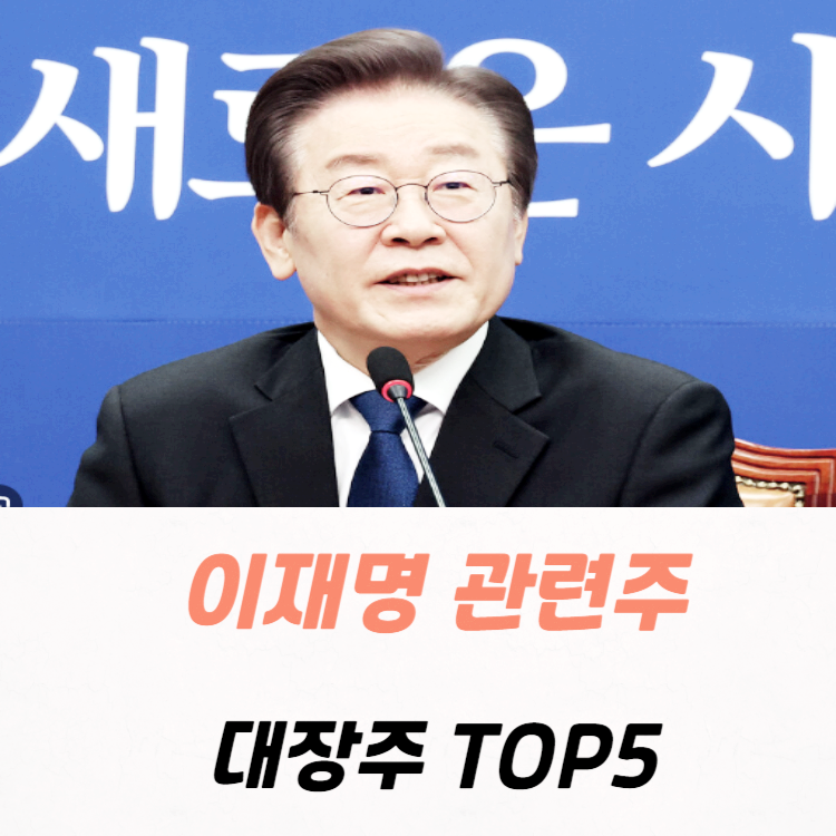 이재명 관련주 대장주 테마주 수혜주 TOP5 분석