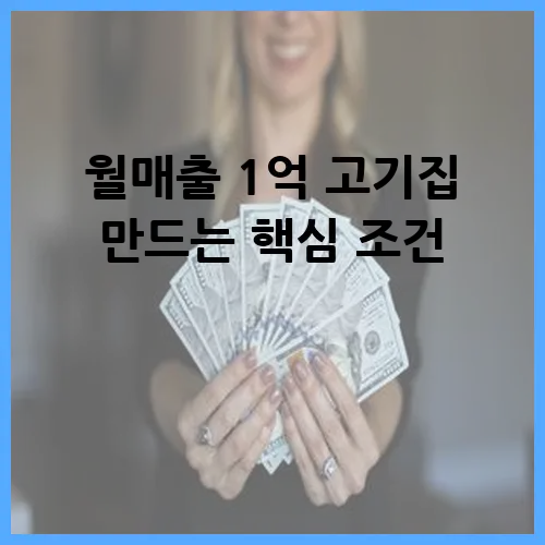 월매출 1억 고기집 만드는 핵심 조건