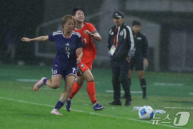 여자 축구 일본에 패배